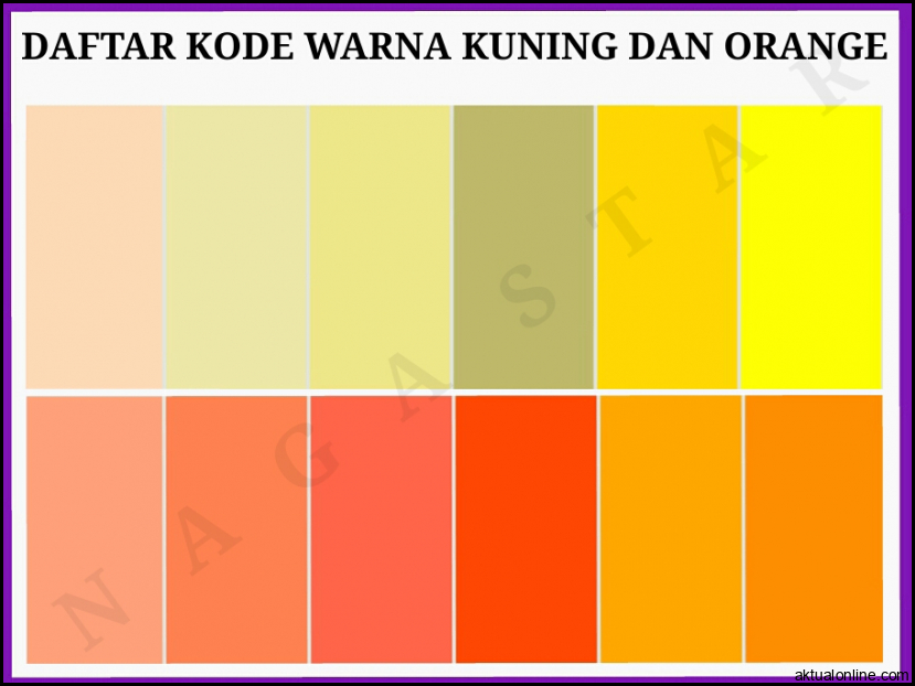 Daftar Kode Warna Kuning Dan Orange - Lazio Alfaro