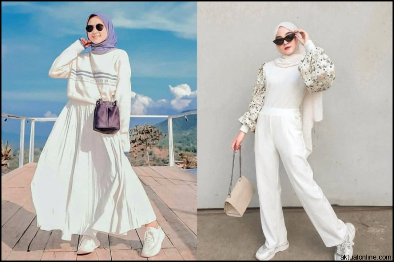 Tips Pakai Baju Putih Untuk Hijaber Agar Tampak Cantik Dan Elegan | My ...